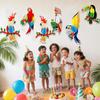6 Pcs Parrot Honeycomb Paper Cutouts Tropical Birds Honeycomb Decoration for Hawaiian Luau Tiki Summer Party Supplies
