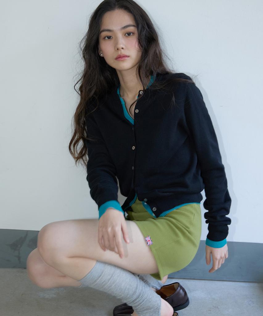 Michiko London Koshino Базовый круглый вязаный кардиган Черный