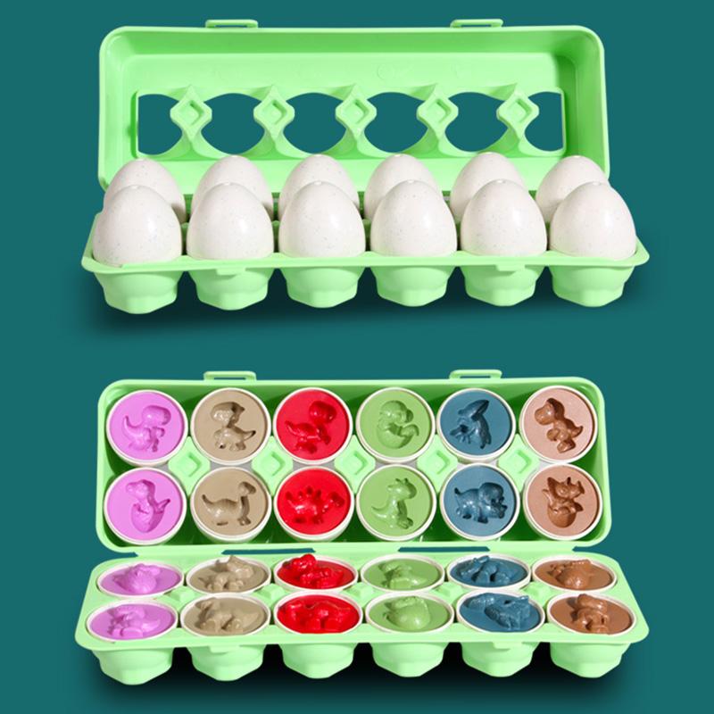 12 Matching Eggs Montessori Sensory Baby Toys Easter Eggs Chicken Colors Shapes Sorter Learning Educational Toy For Kids Gifts