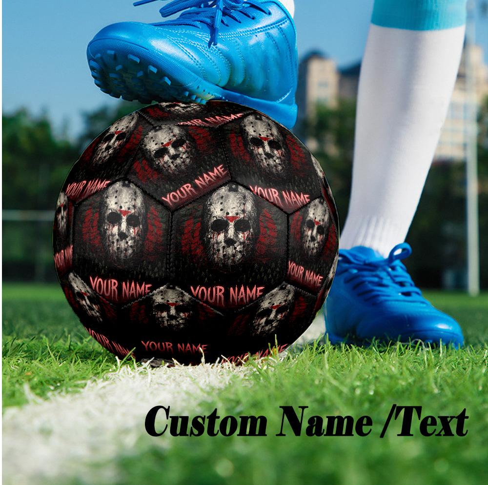 Custom Text Size 5 Soccer Ball, Standard Match Football For OutdoorFriday the 13th Jason Voorhees
