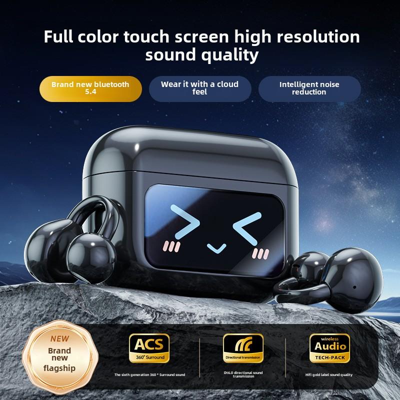 Wireless Bluetooth Headphones High-end Sound Quality with Screen Sports Clip Ear Long Wear Painless