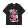 275 GSM Washed T-shirts 100% Cotton Dragon Ball V12 Majin Buu Print Unisex Heavy Cotton T Shirt