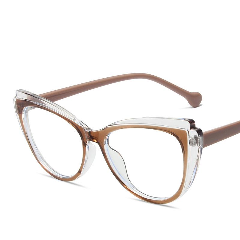 Модная ретро двухцветная оптическая оправа для очков, женская пластиковая оправа «кошачий глаз», анти-синий свет, очки