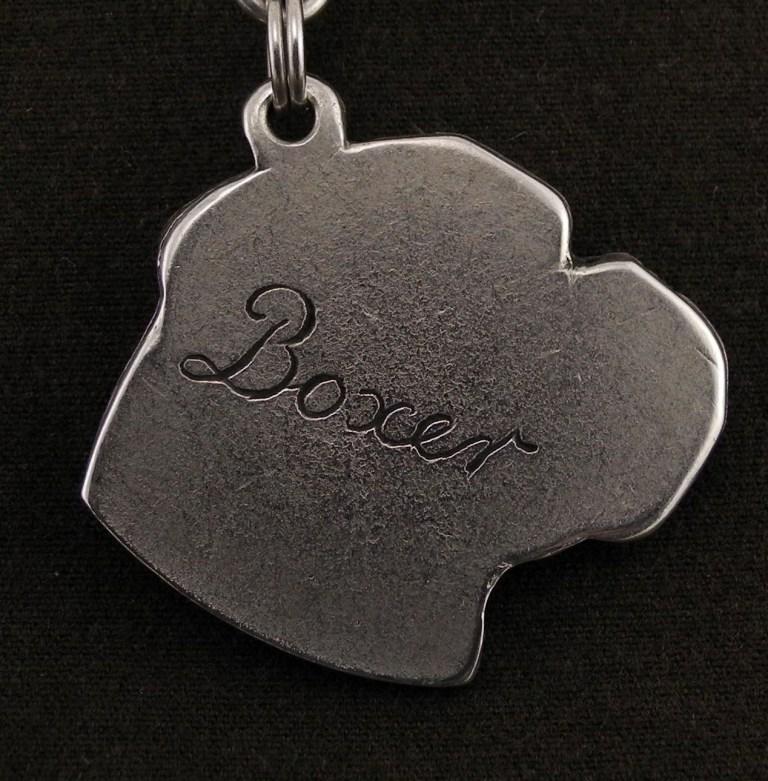 Boxer, German Boxer III - Necklace with dog, silver-plated pendant for dog fan, unique jewelry by Art-Dog brand