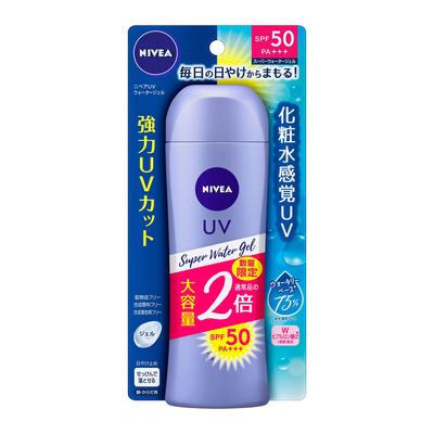 NIVEA UV Super Water Gel Вдвое больше обычного Солнцезащитный Гель с (160г) - - SPF50/PA+++ - «Ощущение как от лосьона от УФ-лучей»