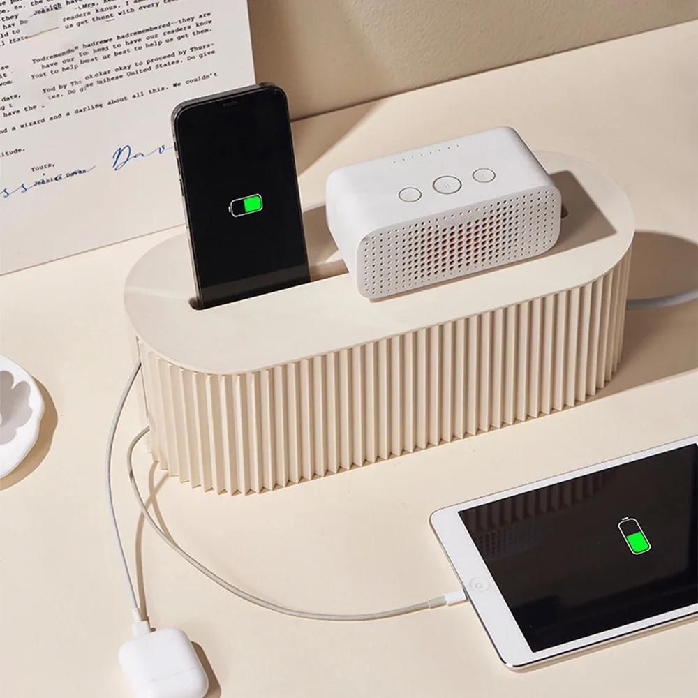 1PC Desktop Plug Board Storage Box Large Power Socket Management Box Creative Living Room Wire Data Cable Collection Box