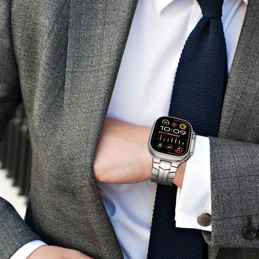 For Apple Watch 10 46mm/Ultra 2/Ultra 49mm/9 8 7 45mm/SE (2023) SE (2022) SE 6 5 4 44mm/3 2 1 42mm Titanium Alloy Watch Strap