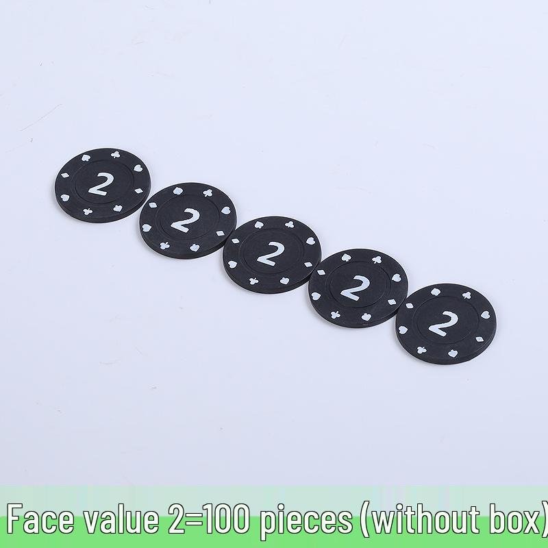 Коробка 100 пластиковых фишек для карточных игр: Баккара, Маджонг, Покер