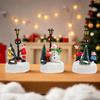 Смола Светящаяся Рождественская Статуэтка Дизайн Санта Клауса Сосновые Иглы Рождественский Уличный Фонарь Украшение со Светодиодной Подсветкой Вид Снега