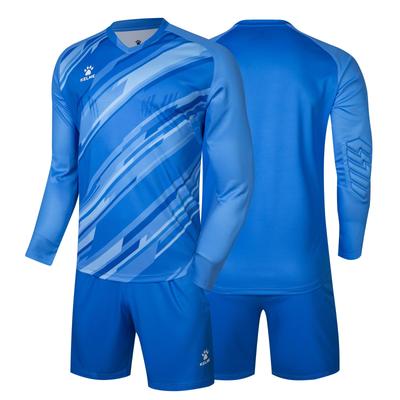 Мужской вратарский комплект Kelme с длинным рукавом (Куртка и Брюки) - Тренировочный комплект запасных частей (Синий, XL)