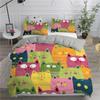 Комплект постельного белья с мультяшным котом, напечатанный на 3D-принтере, Односпальный Полуторный Двуспальный Квинсайз Кингсайз Кал-Кингсайз Комплект постельного белья