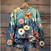 Colorful Floral Women's Hoodie Autumn Fashion Round Neck Clothing 3d Realistic Printing Oversize Tops Long Sleeved