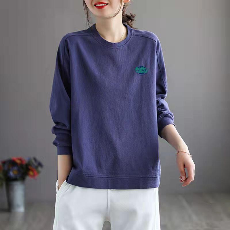 Женская толстовка-свитер весна-осень корейская версия универсальный топ длинный рукав свободная утягивающая футболка