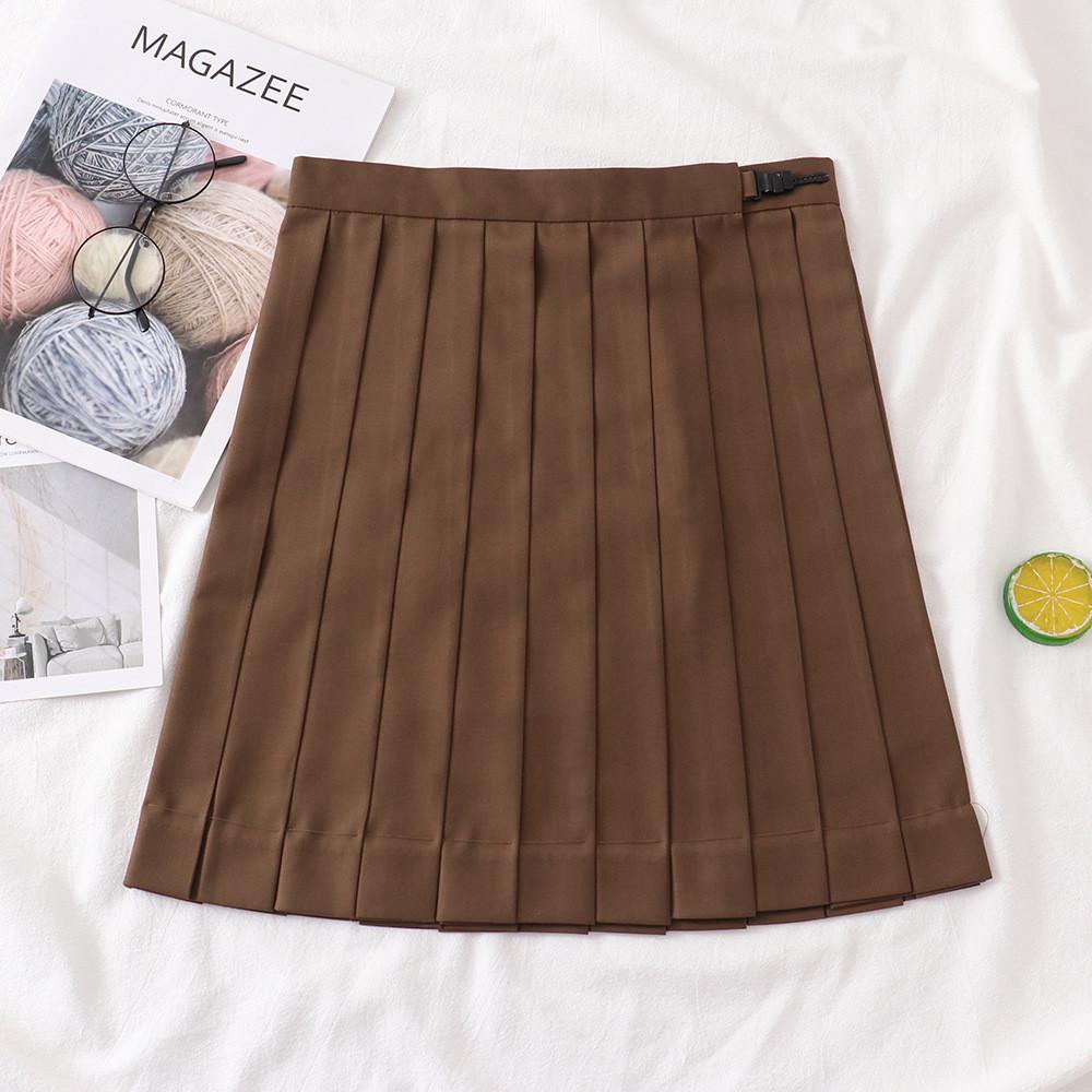 Uniform Pleated Skirt With High Waist For Students Summer College Style