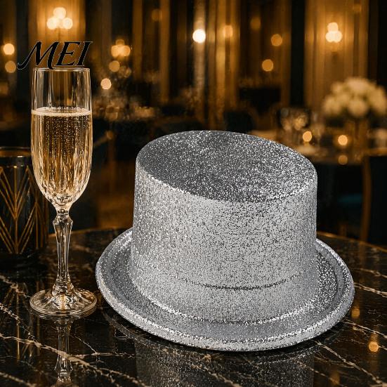 Reusable Party Hats for Annual Events Shiny Top Hats, Glitter Hat Adult Kids, Colorful Magician Hat, Victorian Dress Up Christmas Sparkling