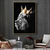 Lion Family King and Queen Wall Art Black and White Poster and Prints Modern Canvas Painting Picture Decoration Home Pictures