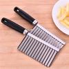 Potato French Fry Cutter Stainless Steel Serrated Blade Slicing Vegetable Fruits Slicer Wave Knife Chopper