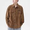 Retro Corduroy Shirt Men'S Spring And Autumn Shirt Casual Workwear Men'S Coat Long Sleeved Top Plus Size