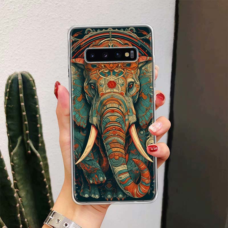 Elephant Mandala Aztec For Samsung Galaxy Note 20 Ultra 20 10 Pro 9 8 Phone Case S10E S10 Plus S9 S8 + S7 Edge M21 M32 Cover