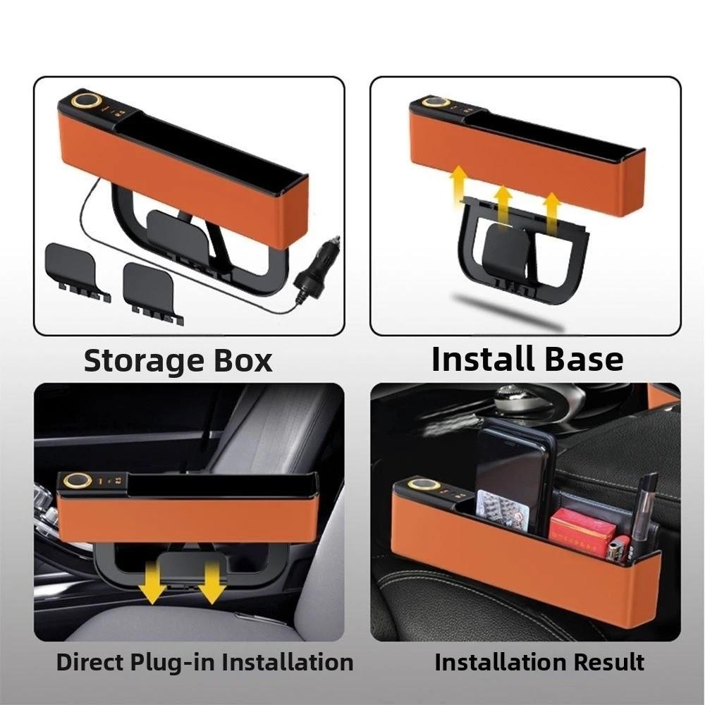 Multi-Functional Car Seat Gap Storage Box Fast-Charging Seat Gap Filler Car Interior