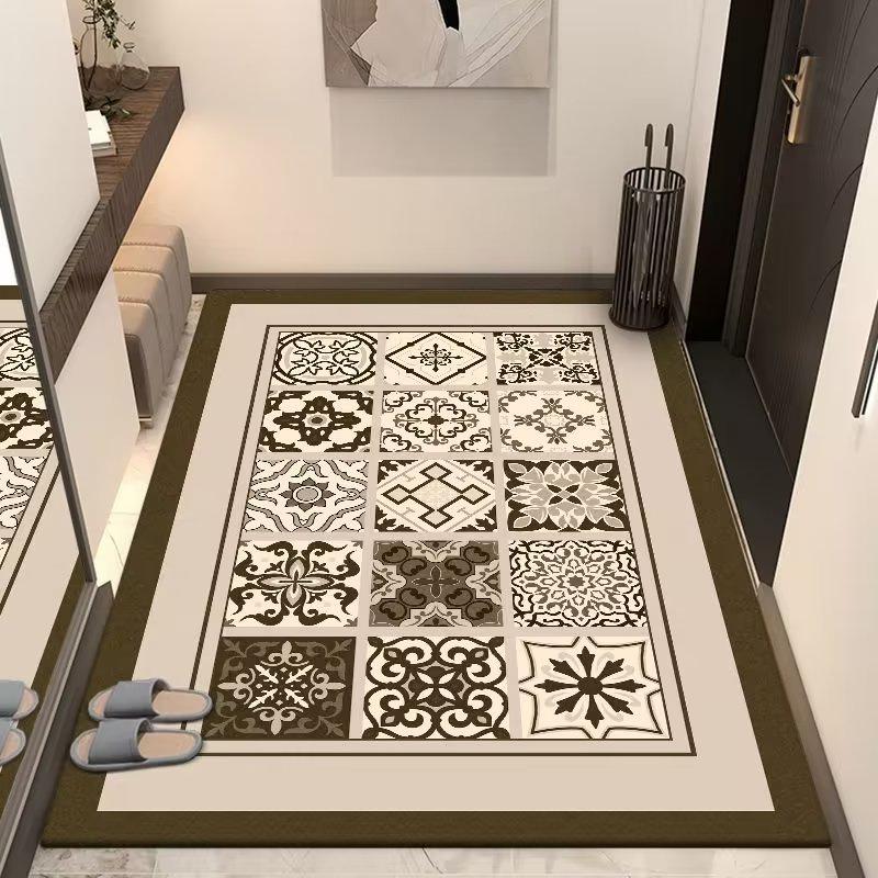 Европейский классический входной ковер квадратный коврик для прихожей входной коврик коврик для ванной абсорбирующий и грязеотталкивающий коврик для пола