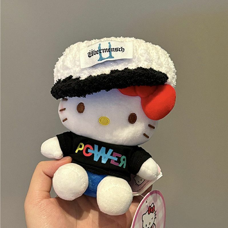 Cute Hello Kitty Plush Doll Keychain Celebrity Style Backpack Hat Decoration Fashion Bag Accessory Pendant