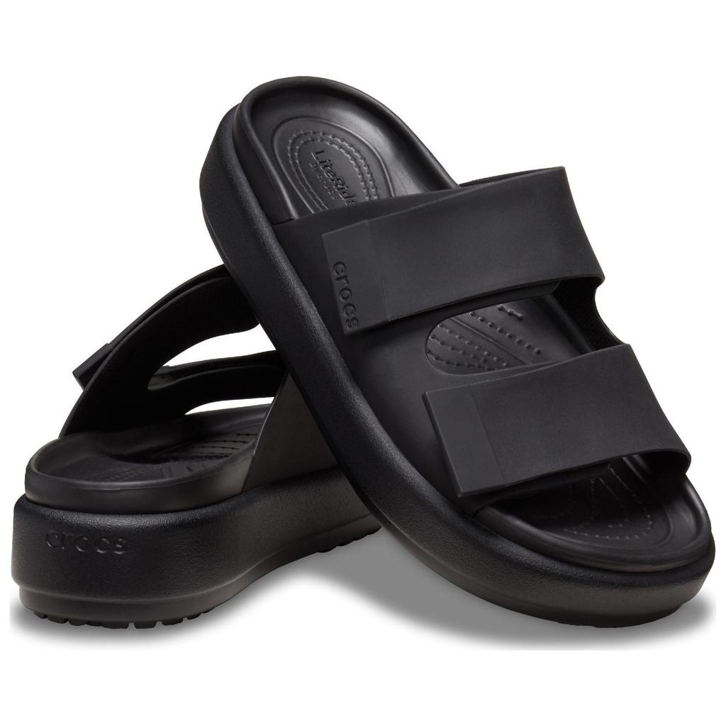 Crocs Brooklyn Comfortable Versatile Non-Slip Slide Sandals Women Footwear Black 209586-060