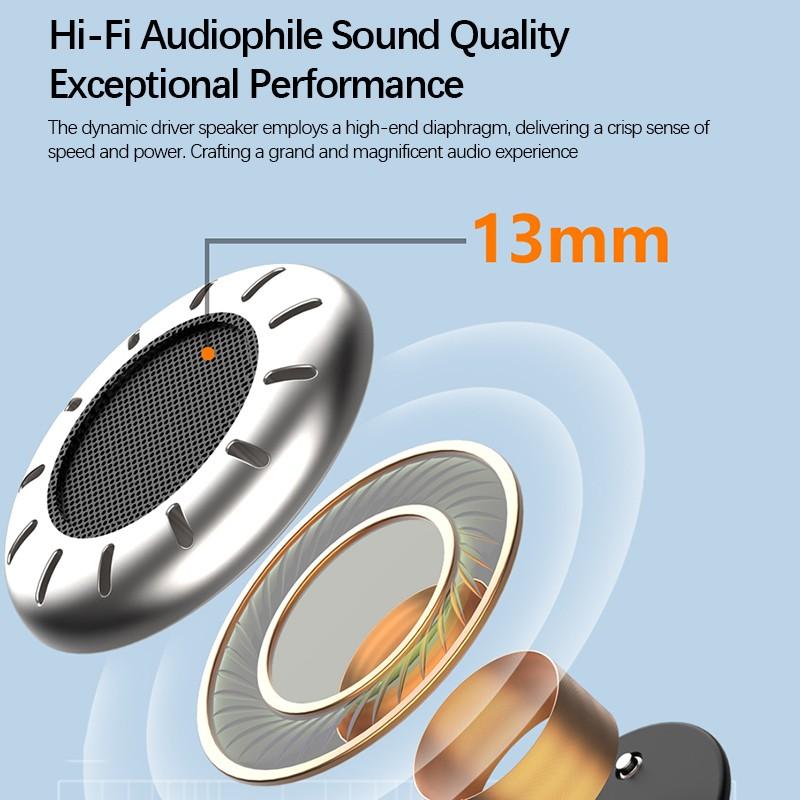 Bluetooth 5,3, беспроводные наушники-вкладыши с открытым ухом, наушники-крючки с микрофоном для спорта, бега, вождения, гарнитура