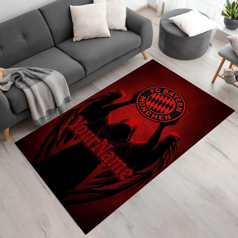Bayern Munich Personalized Name Carpet Suitable for Foyer Dining Room Dormitory Entryway Anti-slip Rug Anime Office Decor Perfect Gift for Women/Men