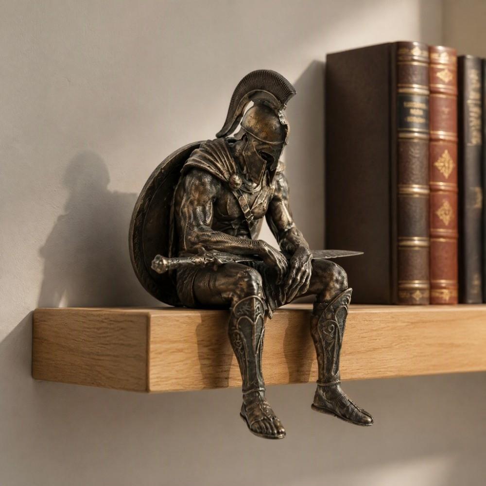 Винтажная статуэтка спартанского воина, 3D-печать, декор для края книжной полки, украшение для дома