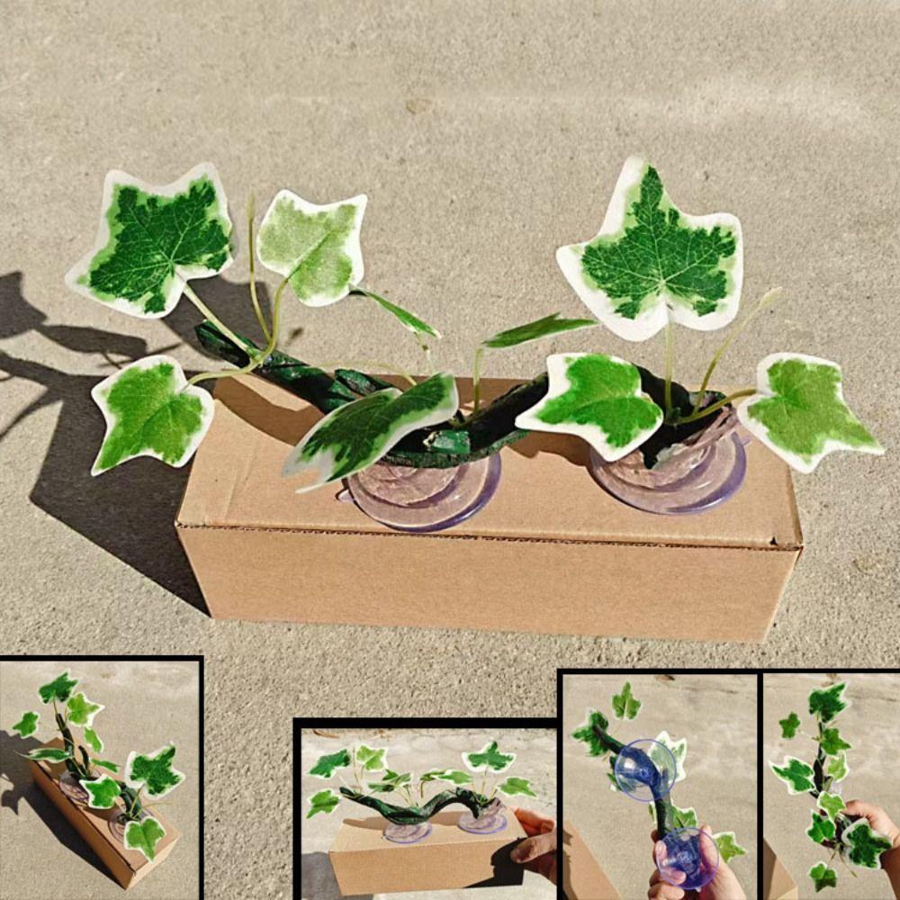 Suction Cup Gecko Plant Ornament Resin Terrarium Plant Decoration Reptile Climb Tree Branch Lizard