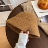 Bucket Fluffy Lambswool Hat For Women Beige Warm And Cozy Winter Hat Fashionable Stylish And