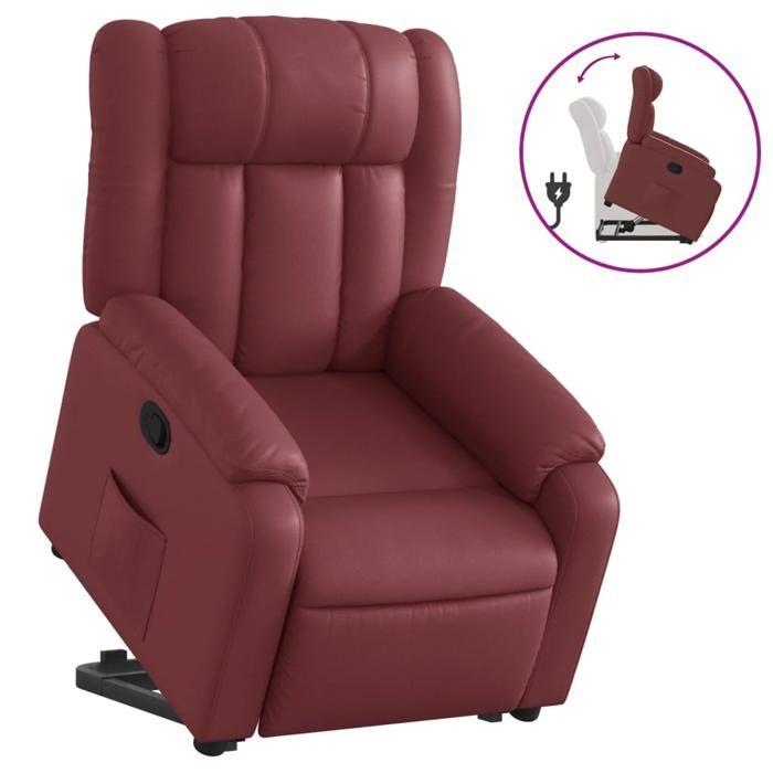 VidaXL Fauteuil Inclinable, Chaise de Relaxation avec Dossier, Siège avec Accoudoirs, Fauteuil TV de Salon, Moderne, Rouge 3205268