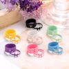 Color Fashion Resin Simple and Cute Flower Love Ring European and American Style Ring Popular Female Jewelry