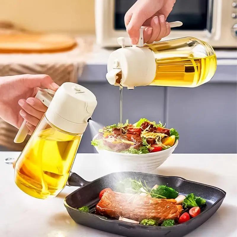 2 в 1 бутылка-диспенсер для масла, бутылка-распылитель для масла на кухне, диспенсер для масла и уксуса, бутылка-распылитель для оливкового масла(Распылить и полить) LS