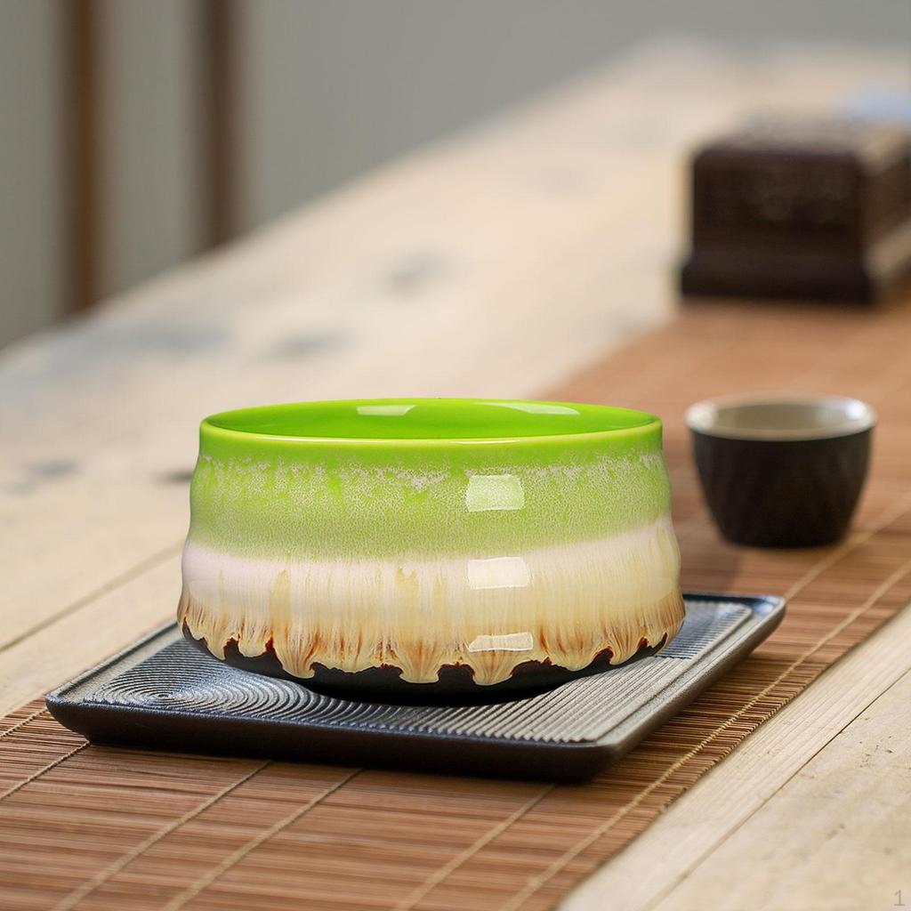 Керамическая чаша для матча, ручная работа, японское приготовление, портативный фарфор, смешивание чая