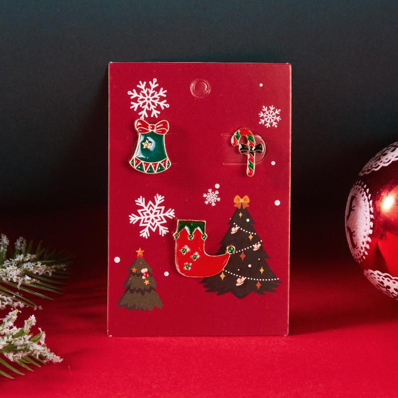 3 шт./набор Модная рождественская брошь для женщин и мужчин Милый Санта Клаус Колокольчик Лось Снежинка Снеговик Эмалевые значки Праздничные украшения Подарок