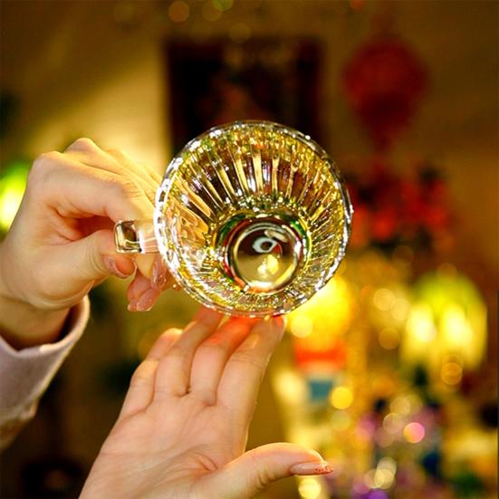 Расписная стеклянная кофейная чашка 250 мл Художественная кружка для латте 3D Витражная чайная чашка Термостойкая стеклянная кружка Подарок для любителей кофе