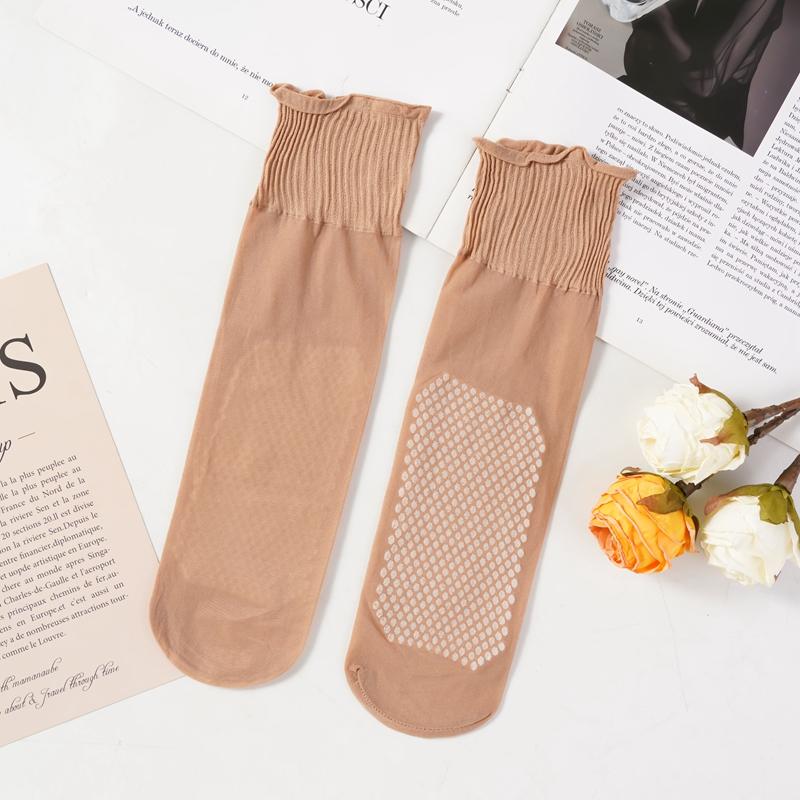 10 пар дешевых оптовых свободных чулок с оборками, женские носки средней длины, тонкие чулки для весны и лета, женские дышащие и нескользящие носки со стразами