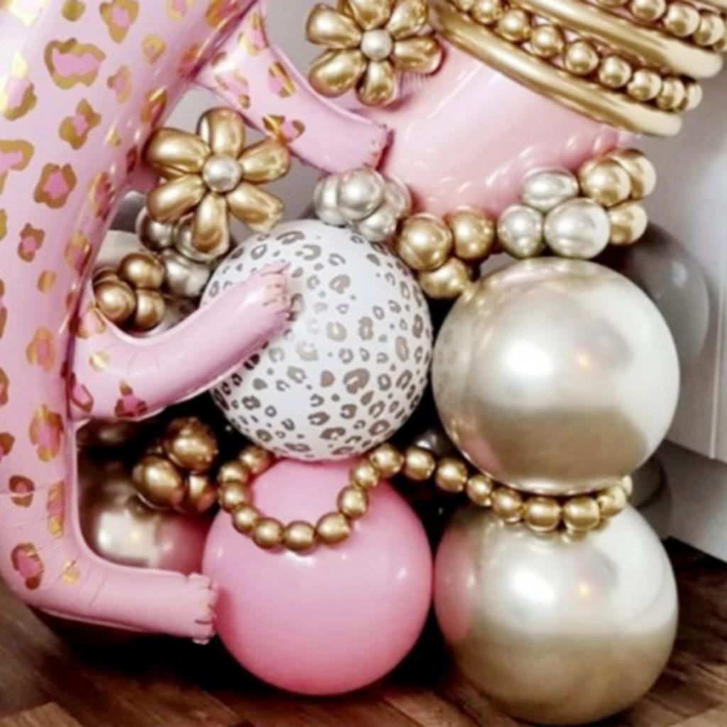 24pcs/Set Pink Leopard Balloons Tropical Hawaiian 32inch Number Foil Helium Globos Baby Shower Birthday Party Decorations