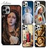 Holy Mother Virgin Mary Christian Phone Case for iPhone 11 12 13 14 Pro Max Mini XR XS SE 2020 6S 7 8 Plus Samsung S21 S22 Cover