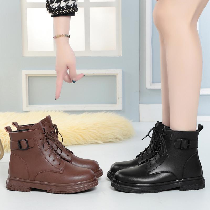 Women's Winter Boots Large Size  Genuine Leather Non-slip Women's Snow Boots Natural Wool Warm Women's Ankle Boot