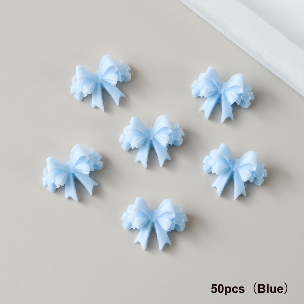20/50Pcs Mixed Resin Double Layer Bowknot Nail Art Charms 3D Colorful Bow Nail Art Decorations Diy Manicure Parts Salon Supply