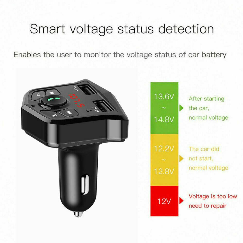 Car MP3 Player Wireless FM Transmitter Car Kit USB Fast Charging Charger Adapter FM Bluetooth Receiver