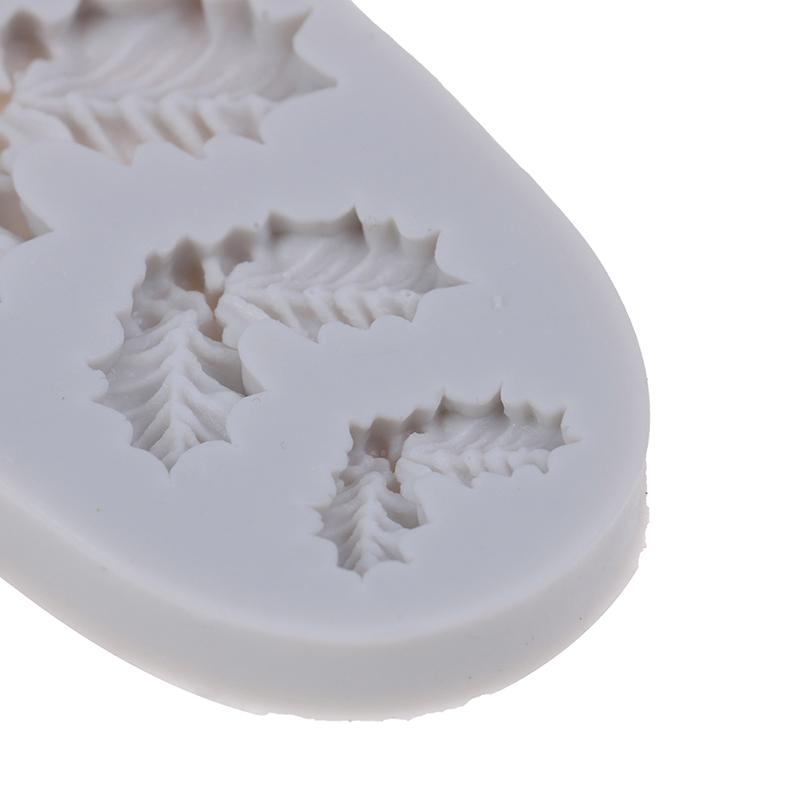 Силиконовая форма для торта, Рождественская Холли, помадка, шоколадное печенье, формы для конфет, инструменты