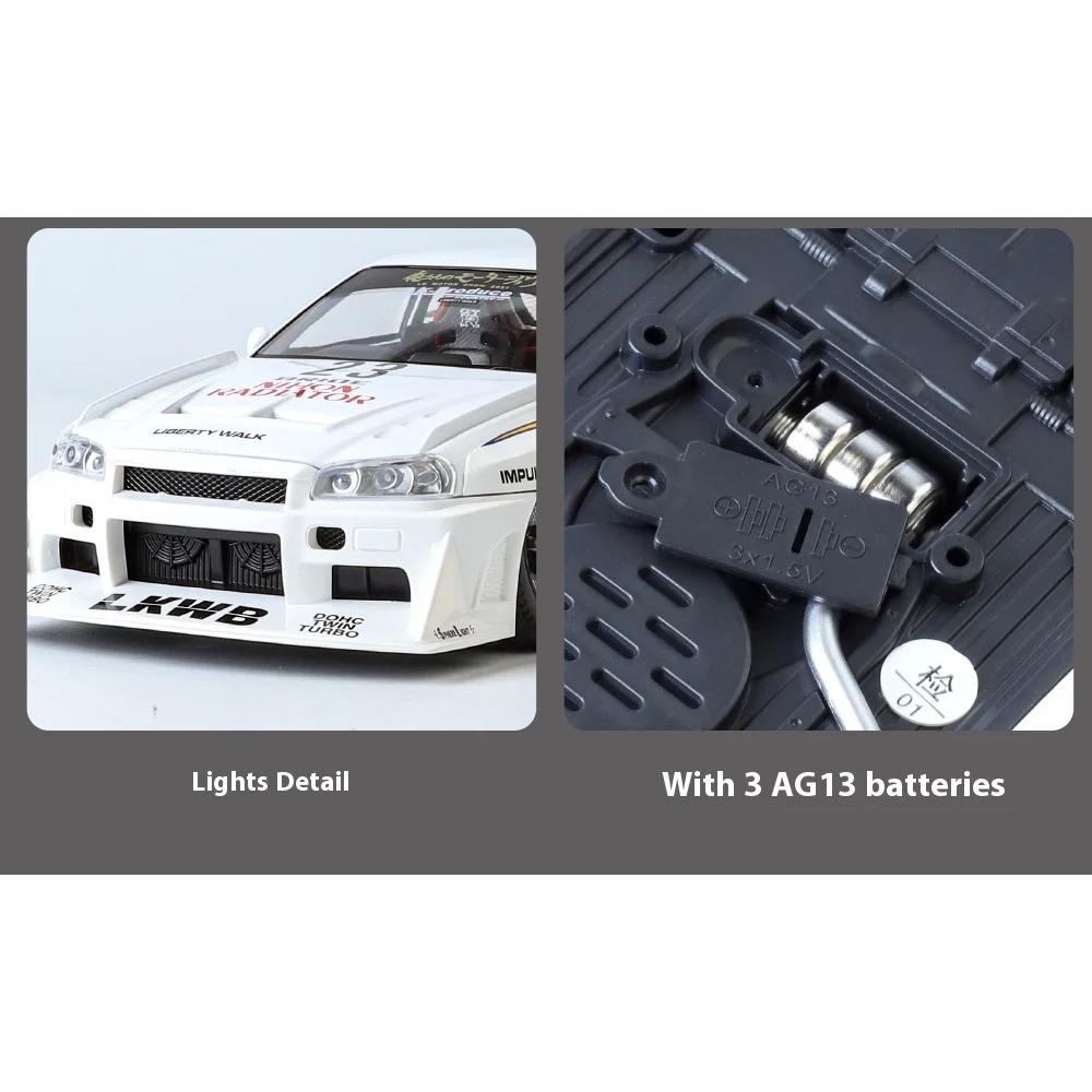Модель легкосплавного автомобиля Nissan GTR Skyline в масштабе 1/24 с аутентичными звуковыми эффектами — Игрушка премиум-класса для детей и коллекционеров — Вдохновленная фильмом «Форсаж»