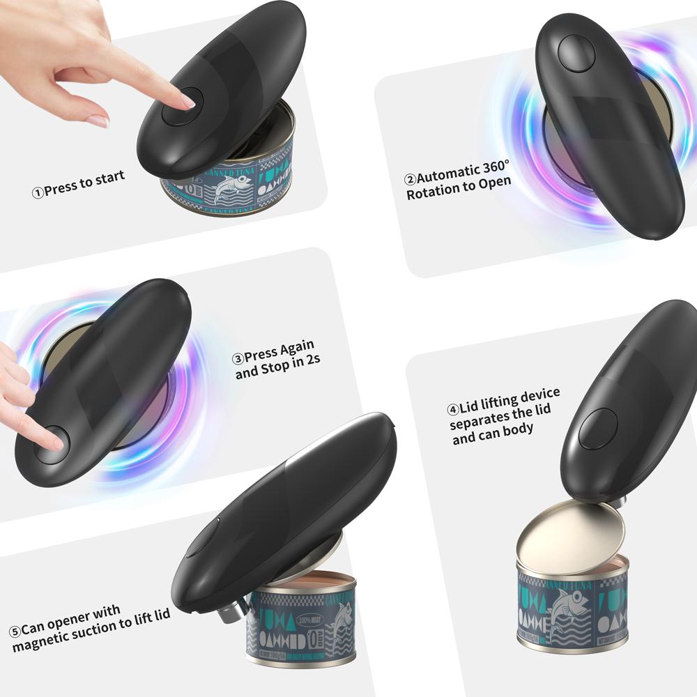 AIKARO Electric Can Opener Smooth Edge One Touch for Seniors