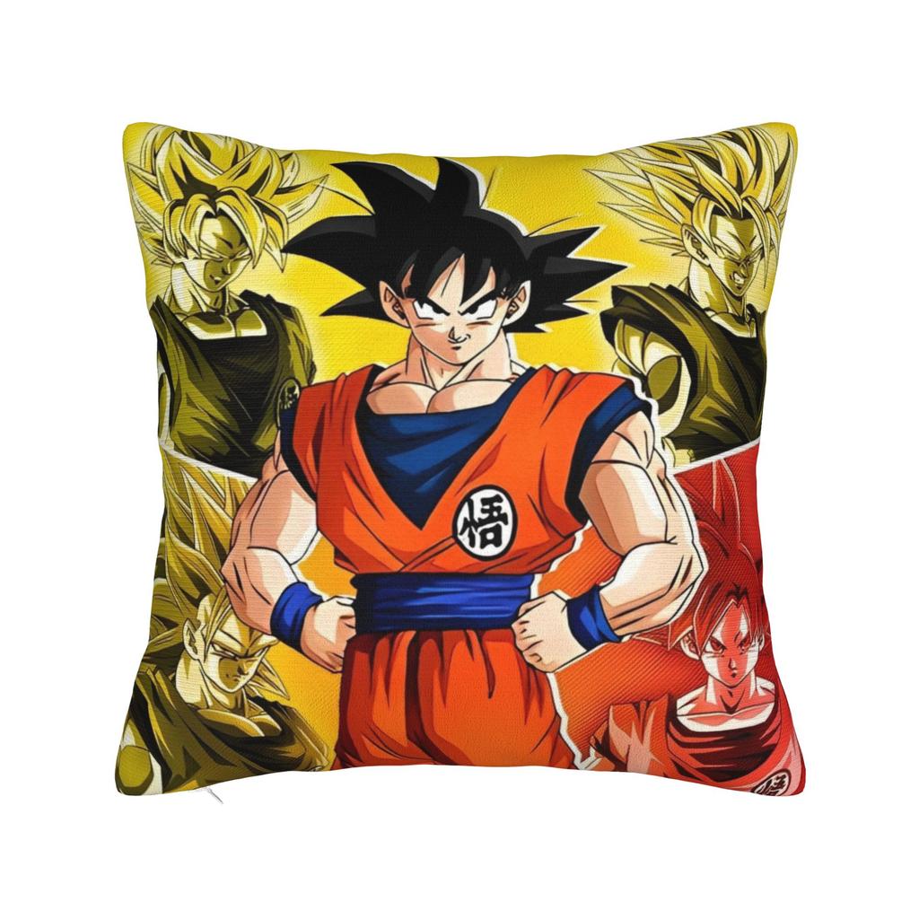 Goku Dragon Ball Square Pillow Case Anime Manga Cushion Cover Vintage Zipper Decorative Pillowcase for Home 45x45cm
