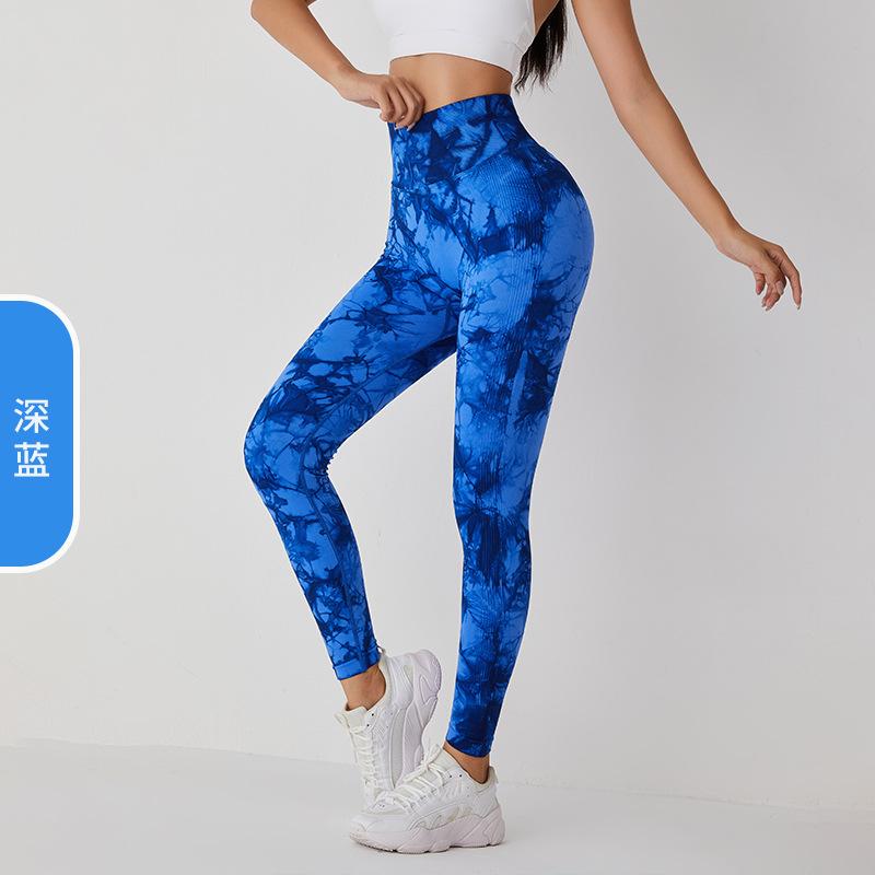 Бесшовные брюки для йоги с эффектом тай-дай, женские, персиковые ягодицы, сексуальные брюки с эффектом лифтинга бедер, быстросохнущие спортивные фитнес-брюки «персик»