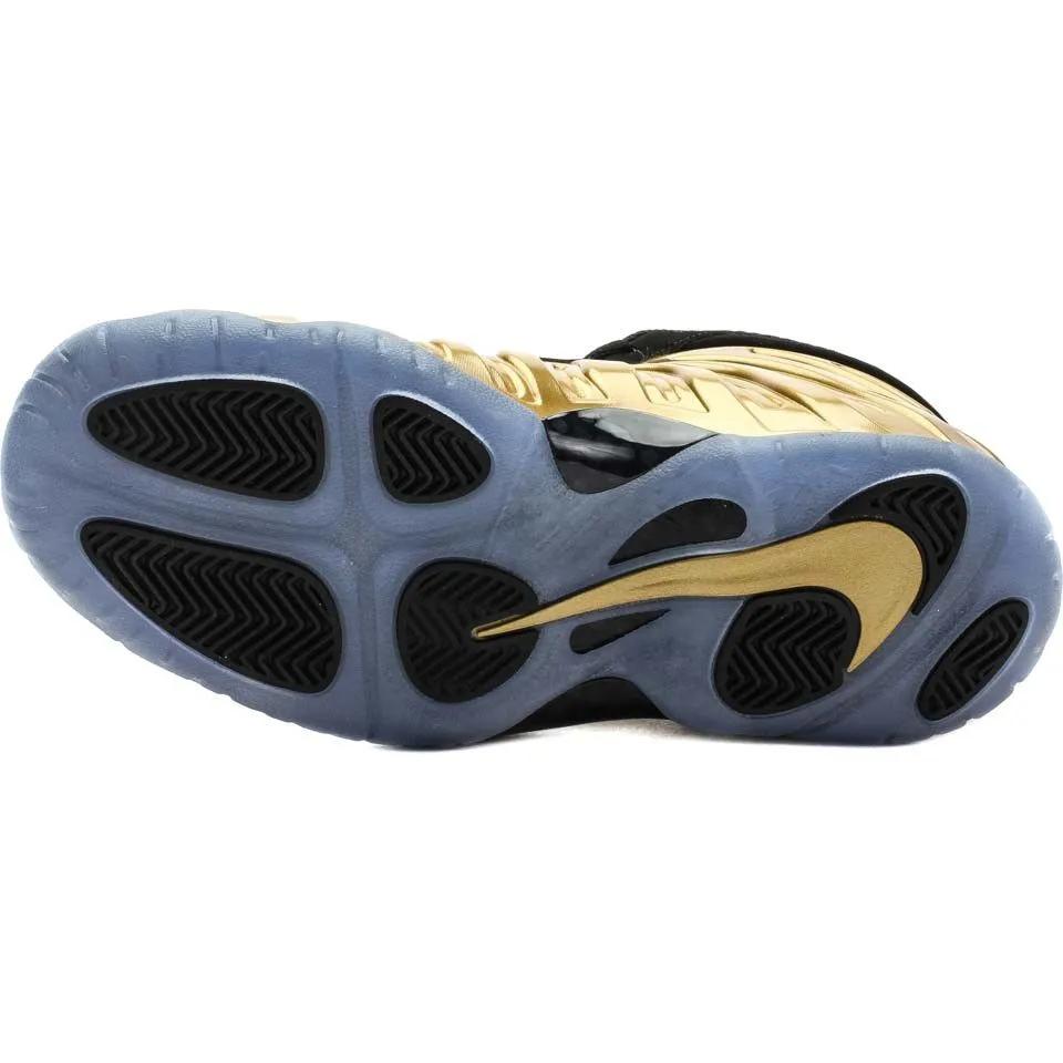 Nike Little Posite One Grade School 'Metallic Gold' (Unisex) Mtllc Gld / Blk Kids' Basketball Shoes 644791 700